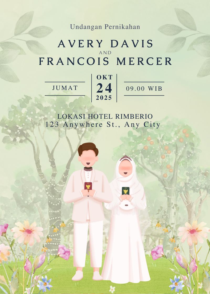 Contoh Undangan Pernikahan Simple dan Elegan