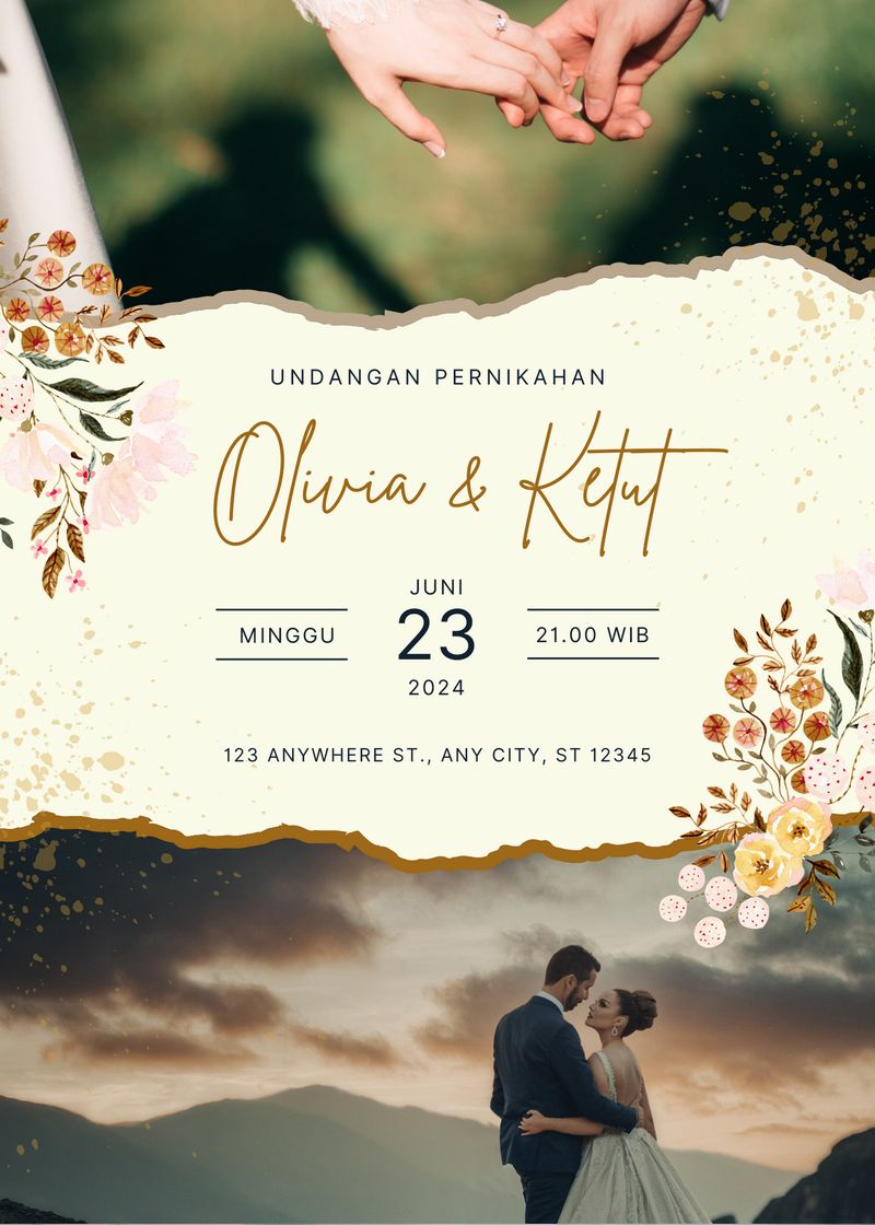 Contoh Undangan Pernikahan Simple dan Elegan