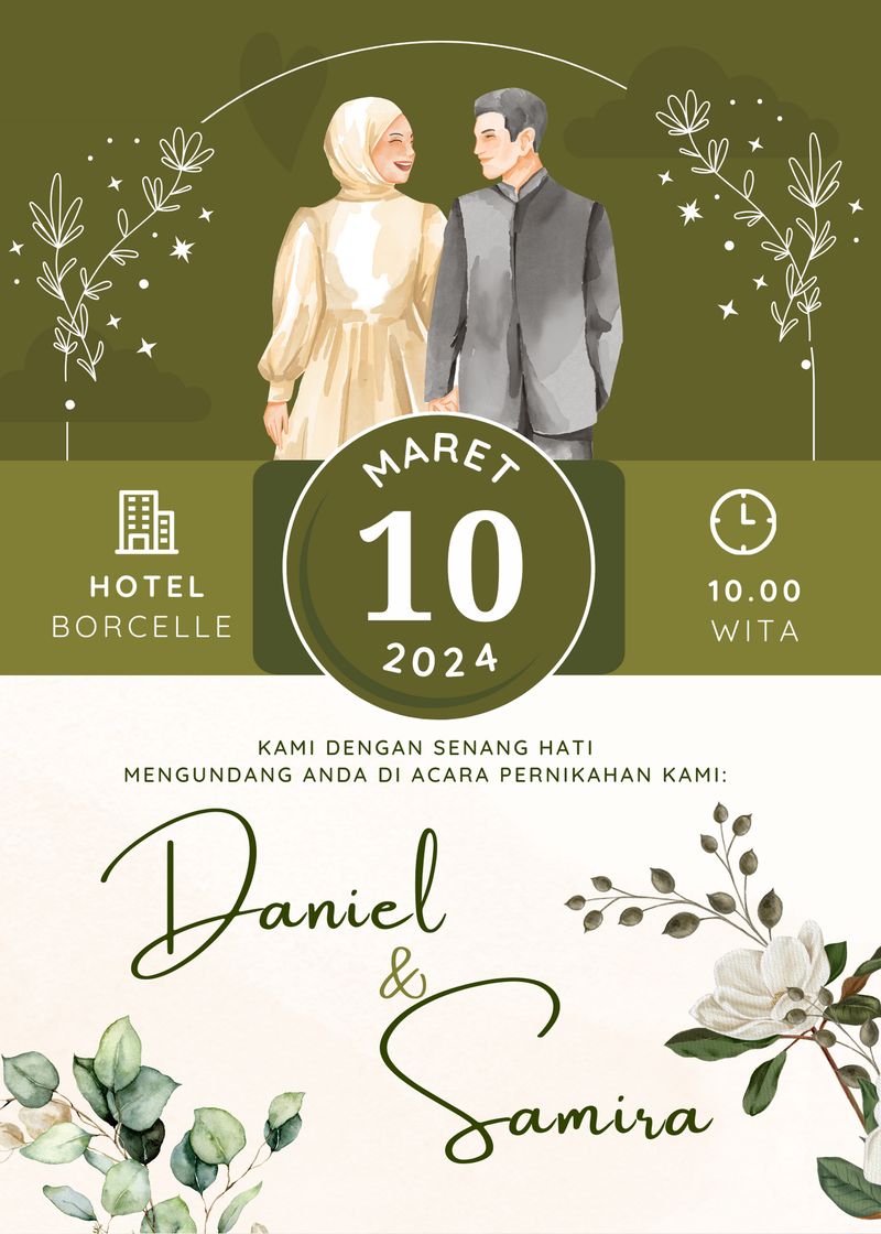 Contoh Undangan Pernikahan Simple dan Elegan