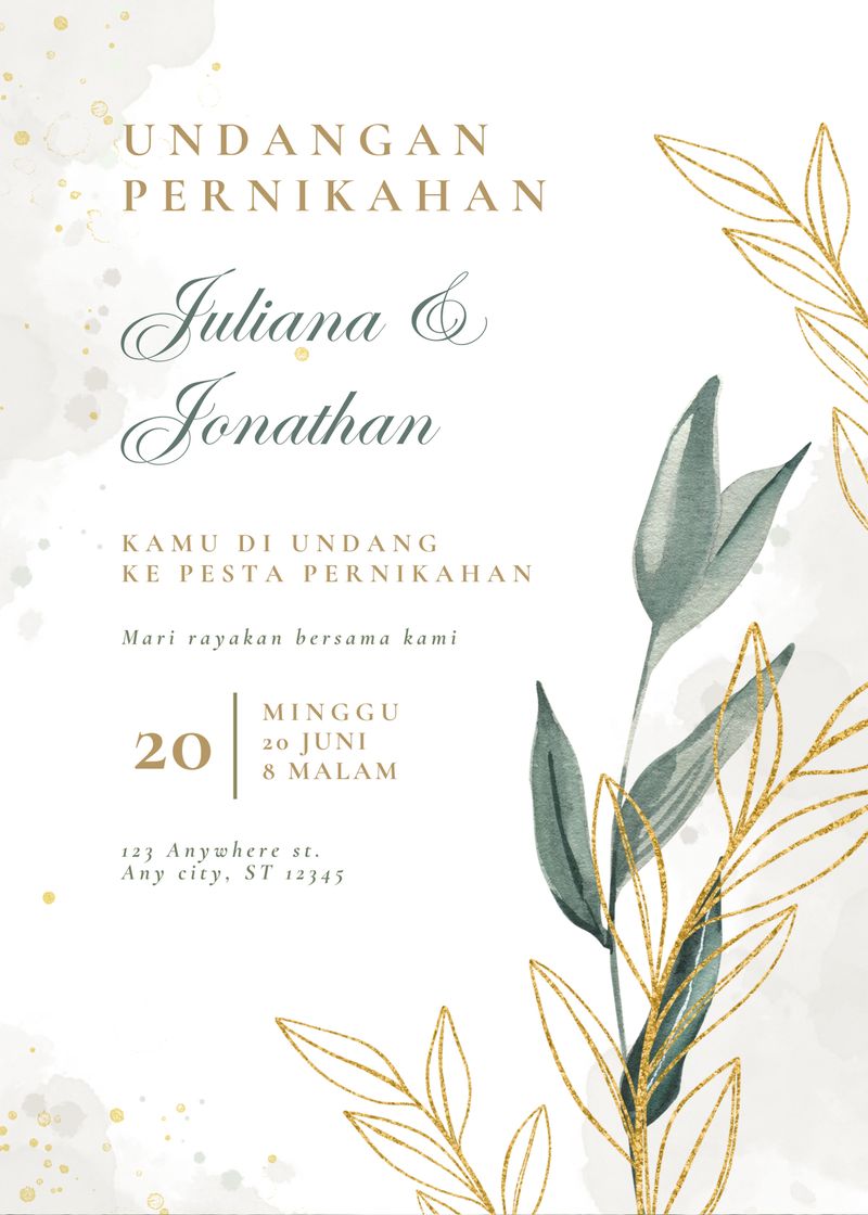 30++ Contoh Undangan Pernikahan yang Simple dan Elegan