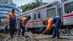 Perbaikan Rel Usai Insiden KRL ke Kampung Bandan Anjlok