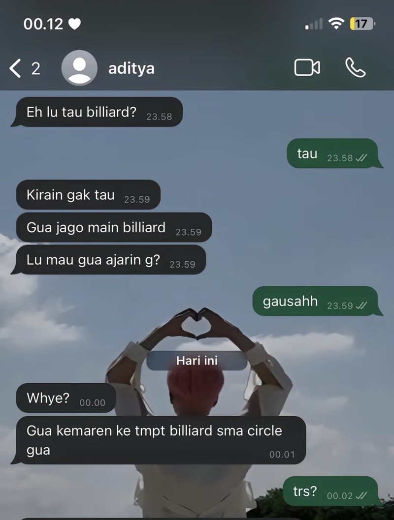 Chat kocak ini lumayan cringe dan bisa bikin yang baca ikut malu bacanya. Ada-ada aja, deh.