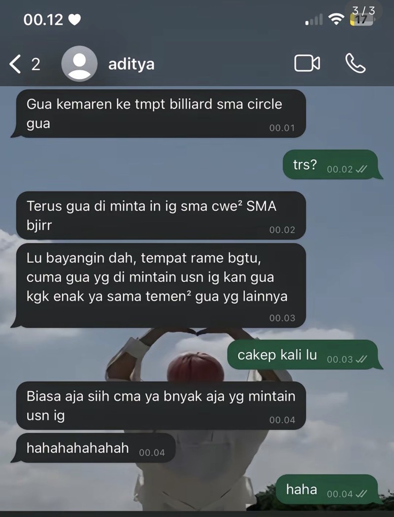Chat kocak ini lumayan cringe dan bisa bikin yang baca ikut malu bacanya. Ada-ada aja, deh.