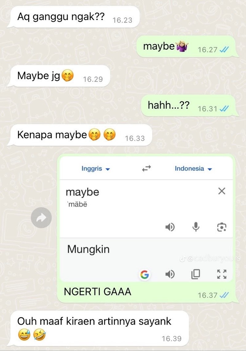 Chat kocak ini lumayan cringe dan bisa bikin yang baca ikut malu bacanya. Ada-ada aja, deh.