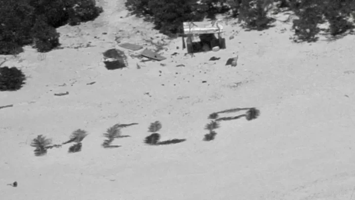 Tanda HELP bagi yang terdampar di pulau terpencil