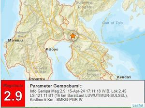 Gempa Bumi Terkini M 2,9 Guncang Luwu Timur, Berpusat di Darat
