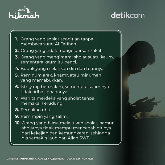 Infografis golongan orang yang sholat tapi amalnya tertolak