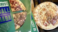 Tergiur dengan pizza beku di supermarket, netizen ini tak menyangka dengan makanan yang dibelinya. Topping pizzanya jauh berbeda dengan potret pada kemasan. Foto: Bored Panda