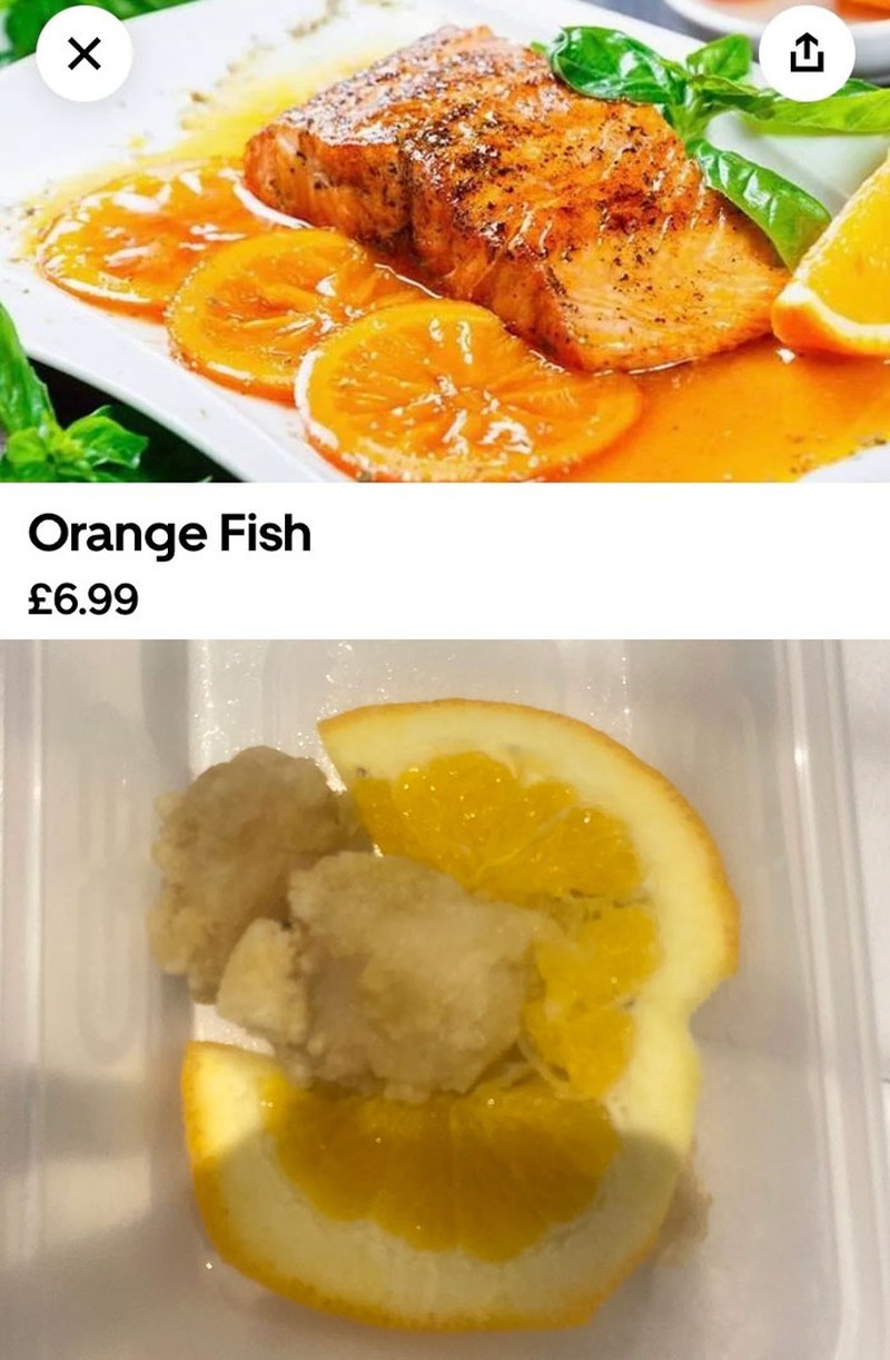 Kadang kenyataan tak seindah harapan. Kayak makanan berikut ini, dikira bakal sesuai gambar tahunya malah berbeda jauh.