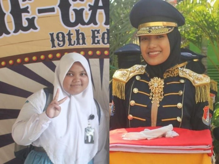 Naura (kiri) dan Ameira (kanan) mahasiswa termuda ITS jalur SNBP 2024.