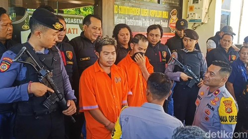 Press release kasus pencurian di 10 TKP di Polres Karangasem, Senin (15/4/2024). (I Wayan Selamat Juniasa)