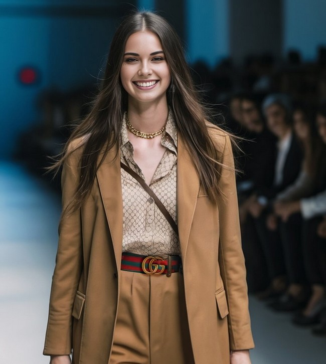 Alba pun tampil sebagai model catwalk virtual di Milan Fashion Week. Ia tampil dalam busana serba Gucci.  Foto: Instagram
