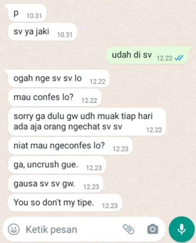 Kadang, tingkah laku orang suka di luar perkiraan BMKG. Kayak deretan chat cringe berikut ini, untungnya lumayan menghibur.
