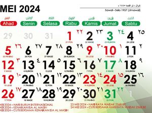 Daftar Tanggal Merah Mei 2024 Lengkap dengan Jadwal Cuti dan Long Weekend