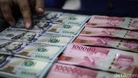 Petugas menata mata uang Dolar AS dan Rupiah di penukaran uang DolarAsia, Jl Melawai Raya, Jakarta Selatan, Selasa (16/4/2024). Nilai tukar rupiah terhadap dolar AS tembus Rp 16.178 siang ini pukul 13.50 WIB.