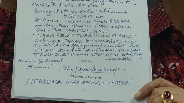 Megawati Kirim Surat Tulisan Tangan ke MK, Begini Isinya