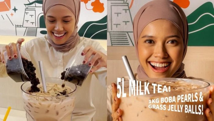 Wow! Restoran Ini Jual Milk Tea 5 Liter Plus Boba 1 Kg