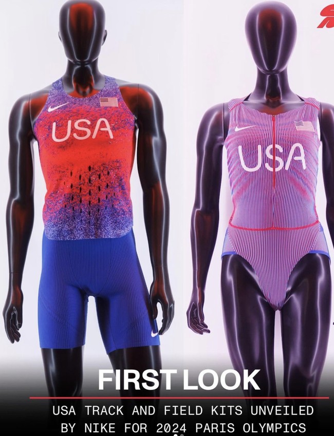 Nike juga memperkenalkan seragam serupa di media sosialnya. Sebuah foto resmi memperlihatkan sebuah maneken memakai leotard dengan aksen ritsleting. Bagian bawahnya tampak mengekspos secara ekstrem area selangkang sang patung peraga.Foto: Instagram/@citiusmag