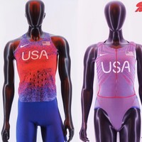 Nike juga memperkenalkan seragam serupa di media sosialnya. Sebuah foto resmi memperlihatkan sebuah maneken memakai leotard dengan aksen ritsleting. Bagian bawahnya tampak mengekspos secara ekstrem area selangkang sang patung peraga.Foto: Instagram/@citiusmag
