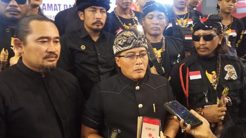 Bupati Badung I Nyoman Giri Prasta di GOR Gunung Agung, Karangasem, Rabu (17/4/2024).