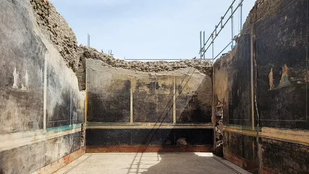 Fresco dari reruntuhan Pompeii.