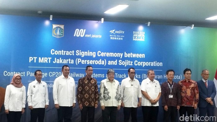 Heru Budi hingga Menhub Budi Karya saksikan MoU MRT Jakarta dengan perusahaan Jepang.