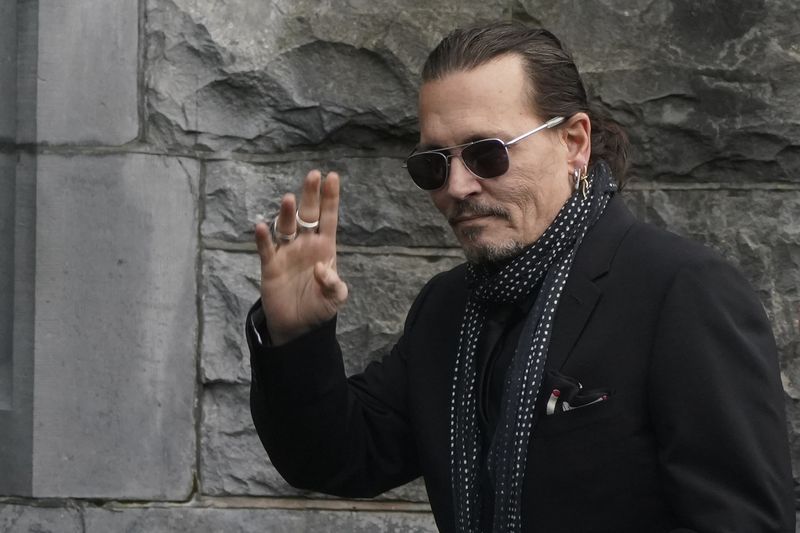 Johnny Depp arrives for the funeral of Shane MacGowan at Saint Mary's of the Rosary Church, Nenagh, Co. Tipperary. MacGowan, who found fame as the lead singer of London-Irish punk/folk band The Pogues, died at the age of 65 last week. Picture date: Friday December 8, 2023. (Photo by Niall Carson/PA Images via Getty Images)