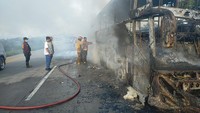 Terkuak Penyebab Bus Pahala Kencana Ludes Terbakar di Tol Jombang