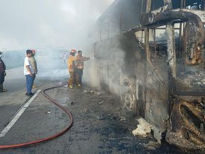 Terkuak Penyebab Bus Pahala Kencana Ludes Terbakar di Tol Jombang