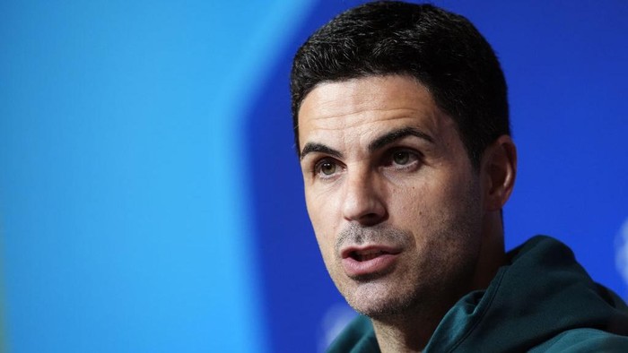 Arsenal manager Mikel Arteta during a press conference at the Allianz Arena, Munich. Picture date: Tuesday April 16, 2024. (Photo by Nick Potts/PA Images via Getty Images)