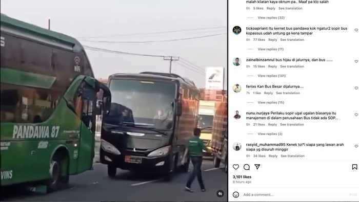 Bus Pandawa 87 diadang bus Kopassus
