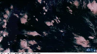 Detik-detik letusan eksplosif dari Gunung Ruang pada 17 April 2024, tertangkap kamera satelit Himawari. Satelit menangkap letusan Gunung Ruang pada pukul 10.00 UTC atau sekitar pukul 18.00 WITA. Terlihat asap putih menyeruak dari puncak Gunung Ruang.Dok. CSU/CIRA & JMA/JAXA/https://satlib.cira.colostate.edu/