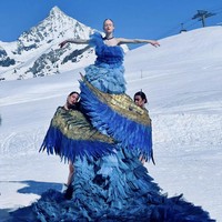 Pesta tersebut dirancang selama 40 hari dan para timnya menghadapi tantangan badai salju dan suhu minus demi mewujudkan impian pasangan kaya raya tersebut. Foto: Dok. Instagram/@davidbastianoni