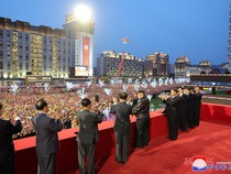 Potret Kim Jong Un Hadiri Peresmian Kompleks Apartemen Baru Korut