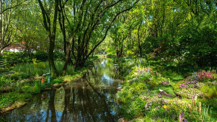 Taman hutan Gongqing tampak begitu cantik. Kecantikan taman ini terlihat bak lukisan.