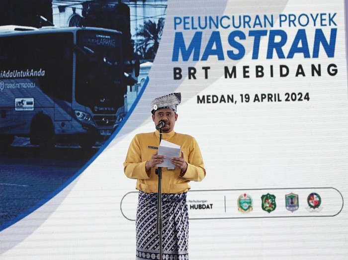 Bobby Nasution saat peluncuran proyek Mastran BRT Mebidang (Dok. Diskominfo Medan)