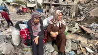 Warga Gaza pun kehilangan tempat tinggal mereka akibat aksi kejam Israel.