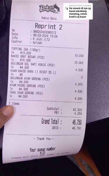 Food Vlogger Makan Bakso di Restoran Tanboy Kun, Netizen Salfok Ada Harga Kuah