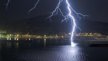 Badai petir di Bilbao, Spanyol Foto: via 121clicks