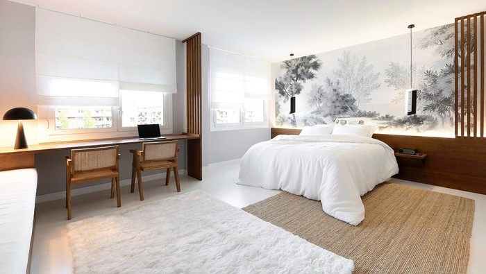 Inspirasi kamar tidur japandi.