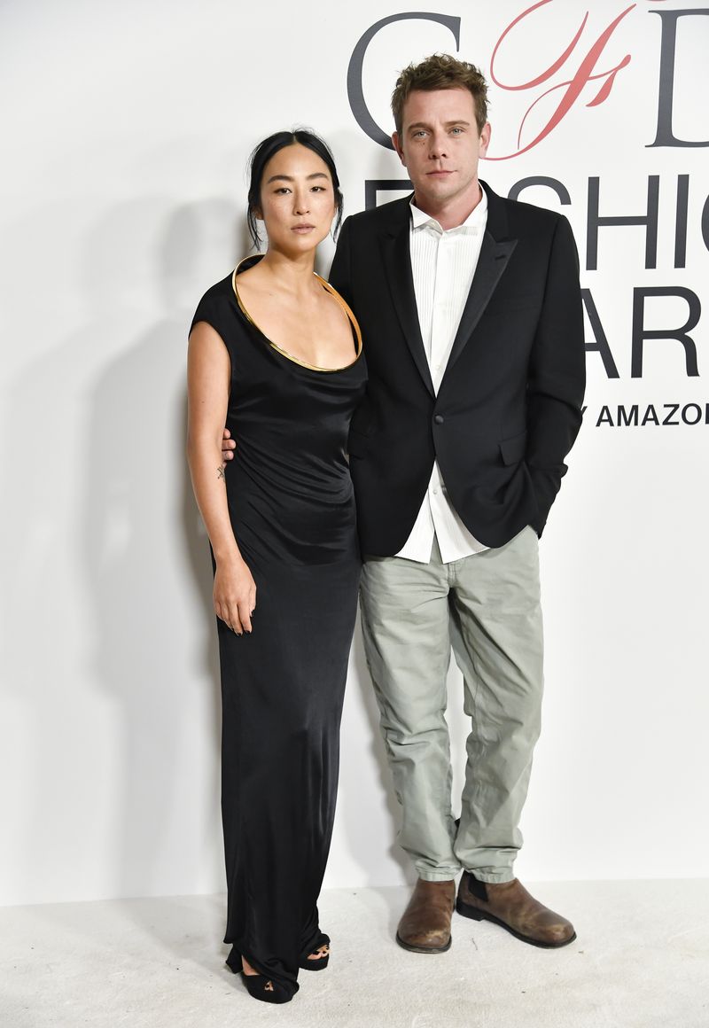 Greta Lee, left, and Jonathan Anderson attend the CFDA Fashion Awards at the American Museum of Natural History on Monday, Nov. 6, 2023, in New York. (Photo by Evan Agostini/Invision/AP)