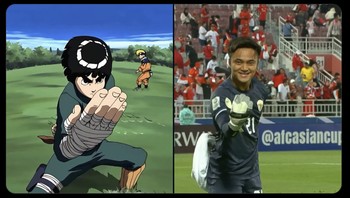 Meme Ernando tiru gaya Rock Lee. Mirip nggak? Foto: (Twitter)