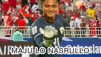 Meme Ernando nantangin Nasrullo. Memang nih wasit Tajikistan ini jadi musuh bersama suporter Timnas Garuda Muda. Foto: (Twitter)