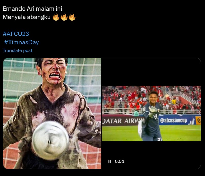 Meme Indonesia Menang Vs Australia di Piala Asia U-23 2024