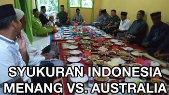 Syukuran dulu ah, abis menang lawan Australia. Foto: (Twitter)