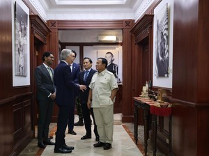 Prabowo Terima Eks PM Inggris Tony Blair di Kemhan, Dapat Ucapan Selamat