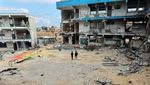 Ratapan Anak-anak Gaza Memandang Sekolah yang Hancur