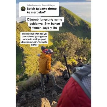 Viral di media sosial unggahan video drone kreator dilarang terbang di Gunung Merbabu.
