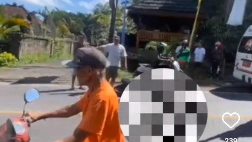WN Argentina kecelakaan di Jalan Raya Uluwatu, Badung, Bali, Jumat (19/4/2024).