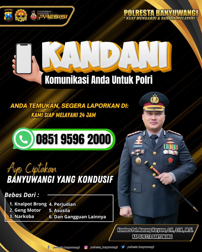 Aplikasi inovasi KANDANI Polresta Banyuwangi.